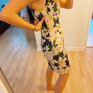JCrew neon floral business casual dress